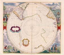 Polus Antarcticus Terra Australis Incognita Henricus Hondius excud- Old Photo picture