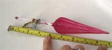 Antique Germany Unsilvered Glass Xmas Ornament Pink Parasol Wire Victorian 9