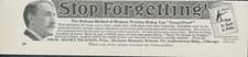 1912 Stop Forgetting Dickson Method Memory Training Speak Public Print Ad CO4 picture