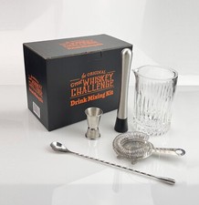 Original Great Whiskey Challenge Cocktail Strainer Glass Mixing Kit Set Crystal picture