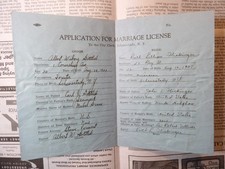 1933 Application for Marriage License Schenectady NY Stowe Vermont Al Gottlieb picture