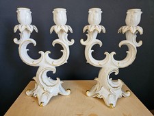 2 Pieces 1964 Hutschenreuther Kunstabteilung 2 Arm Porcelain Candelabra Germany picture