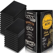 20 Pcs 4 x 6 Inch Triangle Table Tent Leatherette Menu Holders 3 Sided Menu C... picture