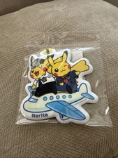 Pokémon Narita Airport Japan Pilot & Flight Attendant Pikachu Luggage Tag picture