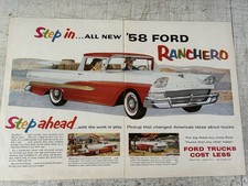 1958 Ford Ranchero Large Full Two Page Color Ad picture