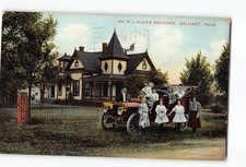 Dalhart Texas TX Postcard 1916 Mr W.J. Blairs Residence Family Posing Automobile picture