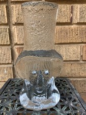 Vintage Blenko Clear Glass Pilgrim Bookend Ice Floe Sculpture Don Shepard MCM picture