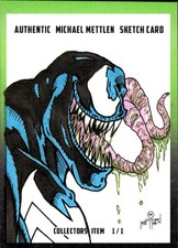 Venom Custom Sketch Card by Michael Mettlen - Original Art, Signed, 1/1 picture