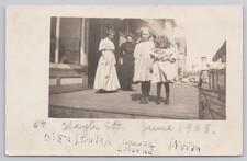 1908 Hayti, South Dakota RPPC Girls on Porch KRUXO Real Photo Postcard picture