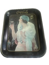 1973 Vintage Coca Cola Serving Tray 1920s Flapper 1925 Advertisement 10x13 picture