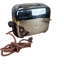 Vintage Mid Century Modern TOASTMASTER Art Deco Chrome Toaster Model 1B14 TESTED picture