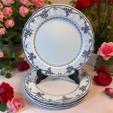Waverly Garden Room Black Floral & Vine 10.5”Dinner Plates - Columbia - Set Of 4 picture