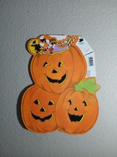 Vintage 13 X 10 Halloween Eureka Trick or Treat Pumpkins Cut Out NEW picture