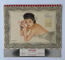 1943 Vargas Esquire Pin-Up Calendar Complete Town House Kentucky Advertising picture