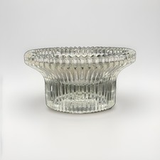 Vintage Indiana Glass Clear Ribbed Fairy Lamp Candle Holder Base ONLY picture