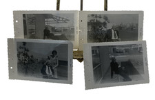 Vintage 1954 American Dad Henry Elderly Man Lot 4 Photos 3.25x5 B&W Gelatin Orig picture