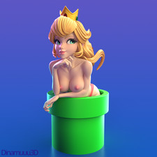 Princess Peach in a Pipe, NSFW Resin Part Kit Gray Unpainted picture