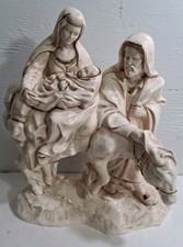 Vintage 1982 Ceramic Holy Family Nativity Provincial Mold Hand Painted 10in  S picture