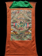 Nice Tibet Vintage Old Buddhist Hand-Painted Thangka Green Tara original state picture