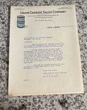 October 19, 1915 New York - Union Carbide Sales Co - Color Letter Head Bill picture