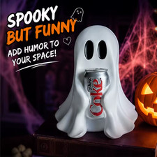 New COCA-COLA Ghost Figurine Holding Diet Coke Can Halloween No drinks picture