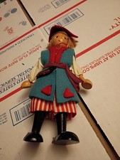 Vintage Gromada Polish Wooden Costume Doll Boy With Red Hat. Made In Poland  picture