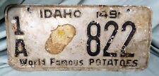 Idaho 1948 License Plate With Baked Potato Decal, fair condition picture