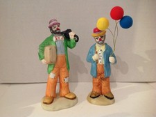 Vintage Flambro Emmett Kelly Jr Porcelain Clown Figures picture