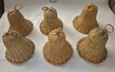 Vtg 1970's Wicker Rattan Bell 3