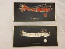 Set Of 2 Vintage Wall Plaques 1917 ALBATROS D-V And 1918 FOKKER D-VII picture