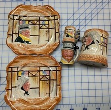 Vintage Landcaster Sandland Weller-Gamp Handpainted Mug, Plates&Mini Mug England picture