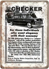 1962 Checker Vintage Automobile Ad Retro Look Metal Sign AM9010 picture