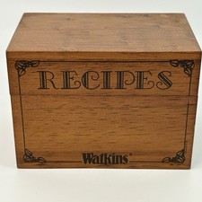 Vintage Rare Watkins Recipe Wood Box With Inserts & Recipes Collector Quality￼ picture