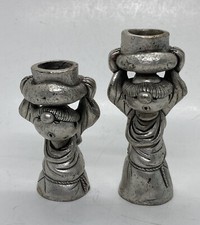 Very Rare A.G Siligato Pewter Candle Holder Basket Bowl Unique Italy Art  21 picture