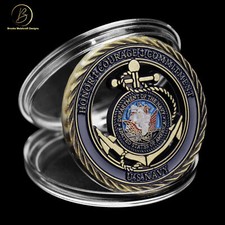 Navy Hollow Emblem Core Values Military Challenge Coin picture