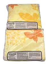 VTG 70s NOS Double Sheet Set Yellow Orange Butterfly 76x54 Springmaid Wondercale picture