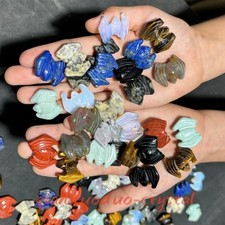 100pc Mix Natural Quartz bat Hand-carved mini Crystal skull Halloween decor gift picture