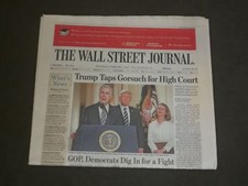 2017 FEB 1 WALL STREET JOURNAL NEWSPAPER - TRUMP TAPS FORSUCH FOR SUPREME COURT picture