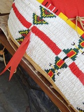 VINTAGE MID CENTURY N. ARAPAHO INDIAN FULL SIZED FULLY BEADED CRADLEBOARD picture