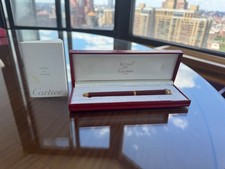 Cartier 18ct Gold Plated Bordeaux Vendome Trinity Rollerball Pen & Box picture