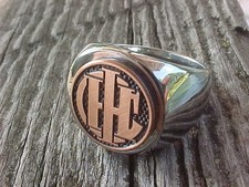 1902 IHC INTERNATIONAL HARVESTER SILVER CHROME RING #8 NOS HI- QUALITY CLASS picture