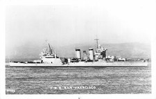 H60/ Ship RPPC Postcard U.S.S. San Francisco Cruiser Navy c1940s 100 picture