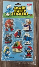 RARE NOS Peyo Vintage 1980 Smurfs Puffy Stickers Assortment #7/10 NEW SEALED picture