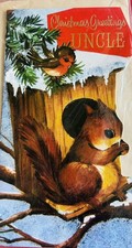 Vintage 1970s UNUSED Dead Stock Christmas Greeting Card for uncle picture