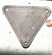 Rare Antique Original Packard Truck 6-Ton Capacity Plate Emblem Tag Sign 1911-14 picture