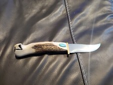 Ted Miller Custom Made Native American Knife Eagle Head W Leather Sheath picture