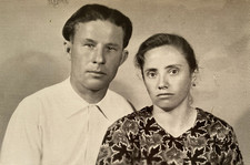 Handsome young man guy & beautiful woman portrait soviet life ussr vintage photo picture