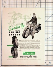 1955 Firestone Motorcycle Tires Ad Vintage Print Ephemera Americana picture