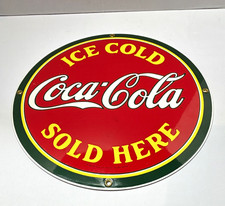 Vintage 1991 Coca Cola Porcelain Sign 11.25