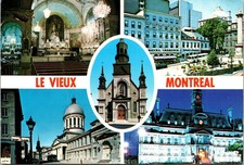 Postcard Le Vieux Montreal Quebec Canada Historic Sites Multi-View picture